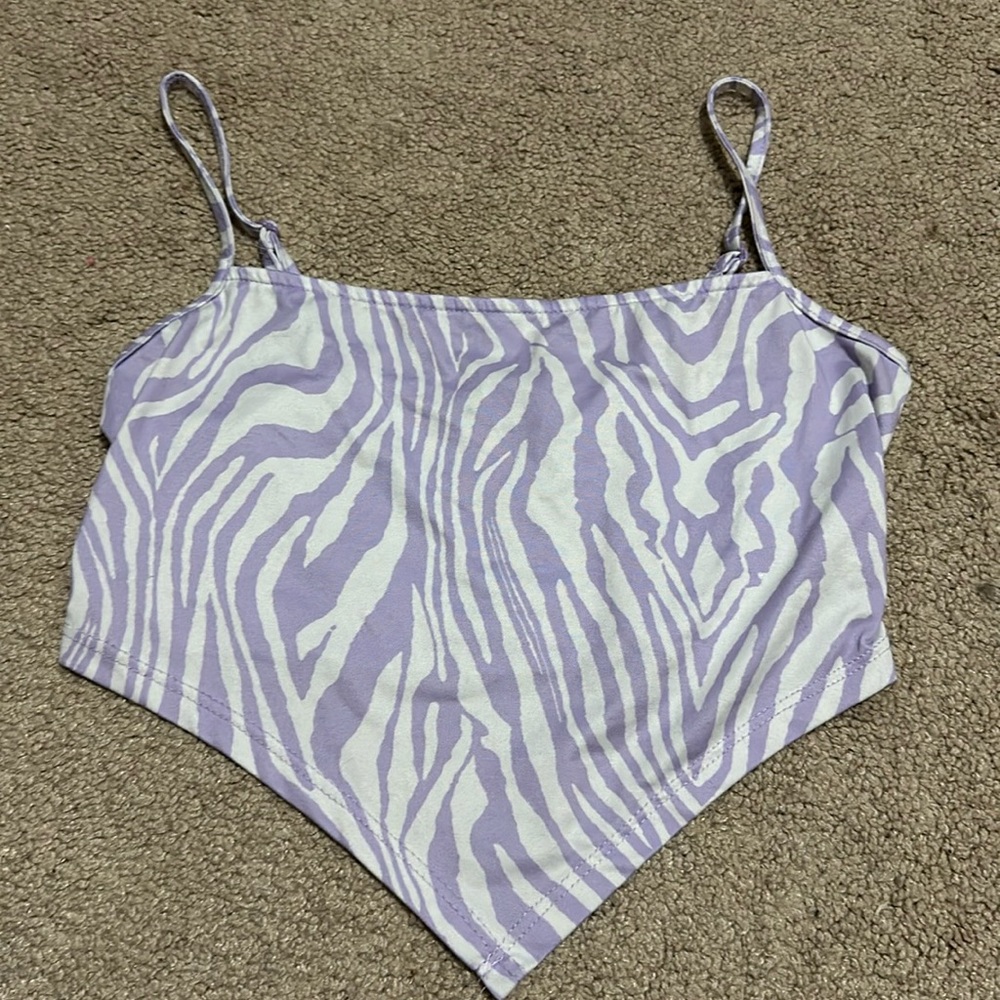 Shein Purple Zebra Print Cropped Tank